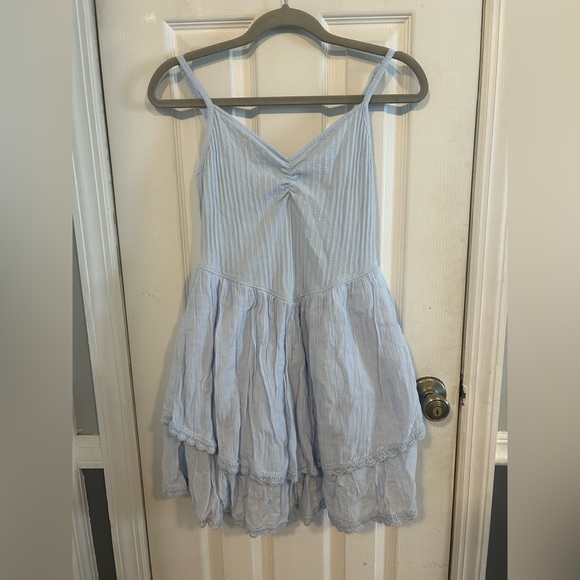 aerie Light Blue Tiered Babydoll Dress - Picture 2 of 5
